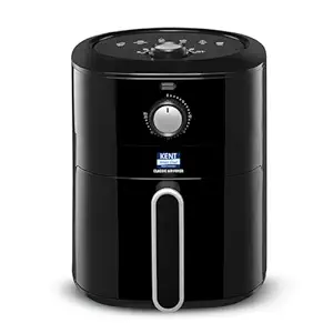 kent classic hot air fryer 4l 1300 w | 80% less oil | instant electric air fryer | auto cut off | fry, grill, roast, steam, and bake | 1 year warranty | black